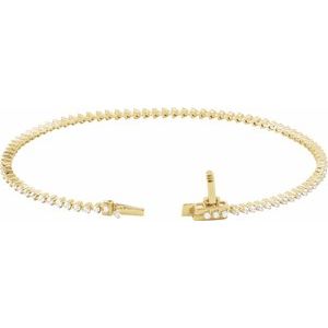 14K Yellow Gold 1 1/2 CTW Natural Diamond 7 1/4" Line Bracelet