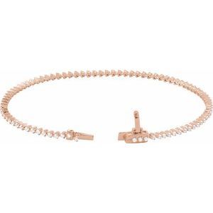14K Rose 1 1/2 CTW Natural Diamond 7 1/4" Line Bracelet