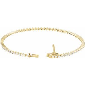 14K Yellow Gold 2 CTW Natural Diamond 7 1/4" Line Bracelet – image 2