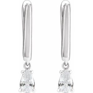 14K White Gold 1/2 CTW Lab-Grown Diamond Lever Back Earrings – image 3