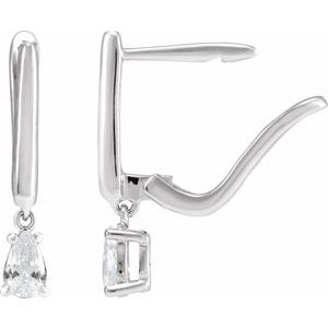 14K White Gold 1/2 CTW Lab-Grown Diamond Lever Back Earrings – image 2