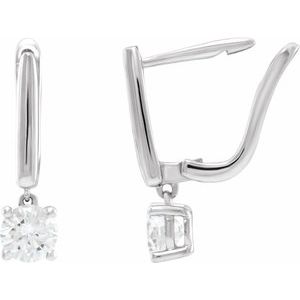 14K White Gold 1 CTW Lab-Grown Diamond Lever Back Earrings – image 2