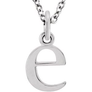 Sterling Silver Lowercase Initial E Dangle