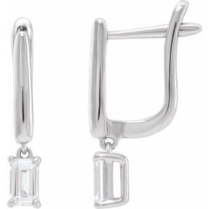 14K White Gold 3/4 CTW Lab-Grown Diamond Lever Back Earrings
