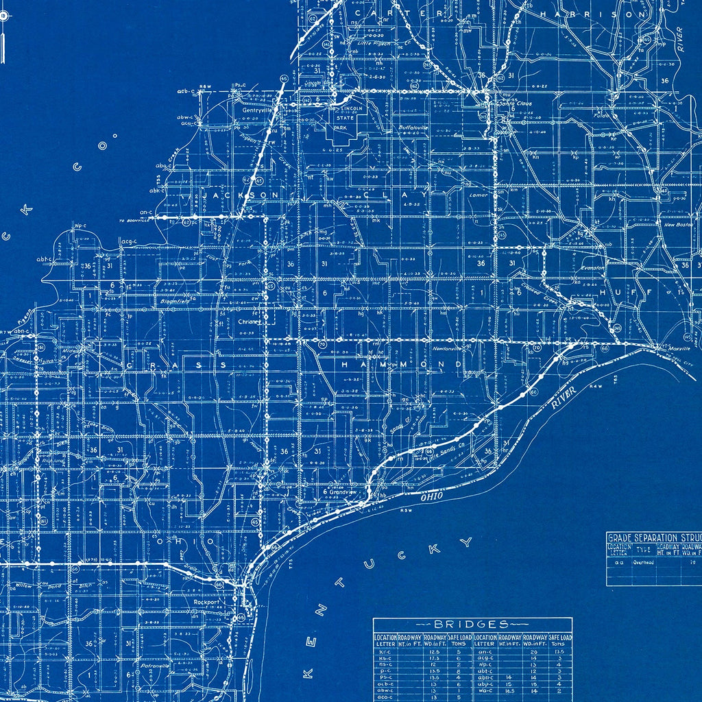 Vintage Map of Spencer County, Indiana 1936
