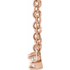 14K Rose Gold 1/6 CTW Natural Diamond Bar 18" Necklace