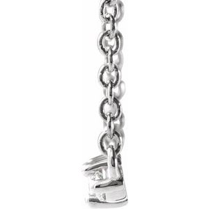 14K White Gold 1/6 CTW Natural Diamond Bar 18" Necklace