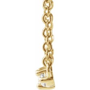 14K Yellow Gold 1/6 CTW Natural Diamond Bar 18" Necklace