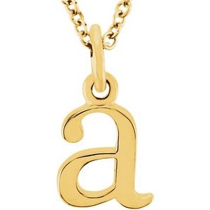 18K Yellow Gold-Plated Sterling Silver Lowercase Initial a 16" Necklace