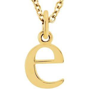 18K Yellow Gold-Plated Sterling Silver Lowercase Initial e 16" Necklace