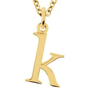 18K Yellow Gold-Plated Sterling Silver Lowercase Initial k 16" Necklace