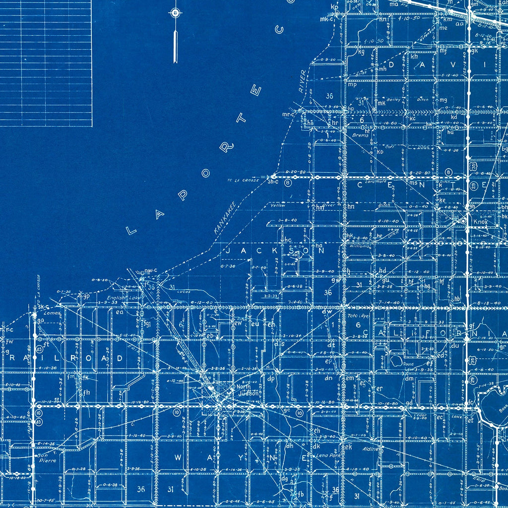 Vintage Map of Starke County, Indiana 1936
