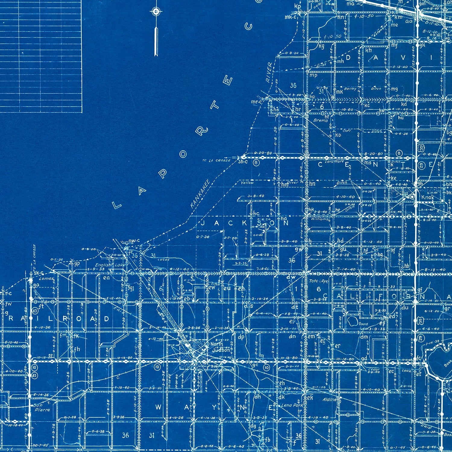 Vintage Map of Starke County, Indiana 1936
