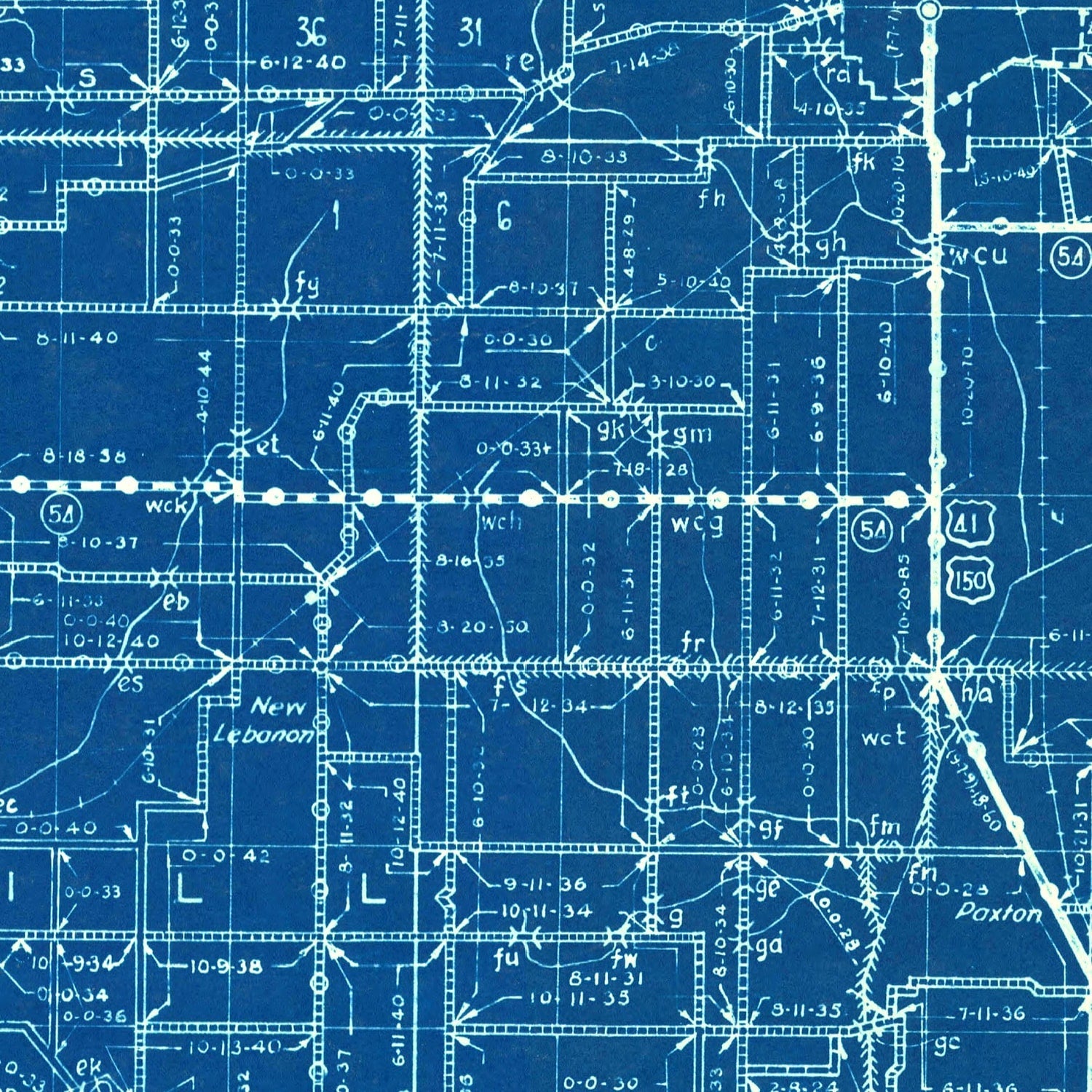 Vintage Map of Sullivan County, Indiana 1936