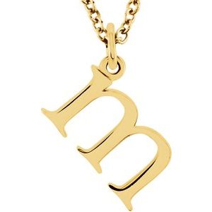 18K Yellow Gold-Plated Sterling Silver Lowercase Initial m 16" Necklace