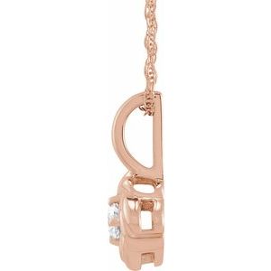 14K Rose Gold 1/5 CT Natural Diamond Knot 18" Necklace