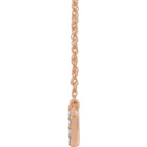 14K Rose Gold 1/8 CTW Natural Diamond Lowercase Initial A 16" Necklace