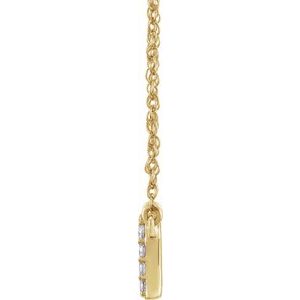 14K Yellow Gold 1/8 CTW Natural Diamond Lowercase Initial A 16" Necklace