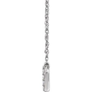 14K White Gold 1/8 CTW Natural Diamond Lowercase Initial A 16" Necklace
