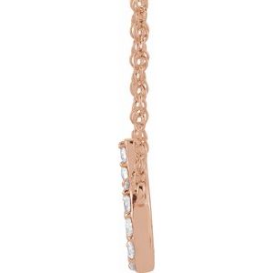 14K Rose Gold 1/8 CTW Natural Diamond Lowercase Initial B 16" Necklace