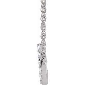 14K White Gold 1/8 CTW Natural Diamond Lowercase Initial B 16" Necklace