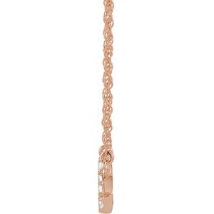 14K Rose Gold .07 CTW Natural Diamond Lowercase Initial C 16" Necklace