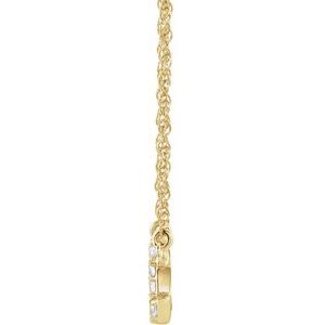 14K Yellow Gold .07 CTW Natural Diamond Lowercase Initial C 16" Necklace