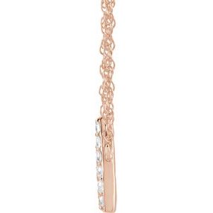 14K Rose Gold 1/8 CTW Natural Diamond Lowercase Initial D 16" Necklace