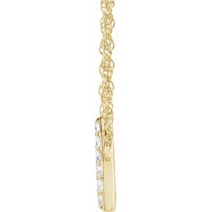 14K Yellow Gold 1/8 CTW Natural Diamond Lowercase Initial D 16" Necklace