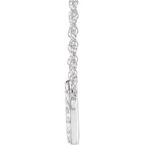 14K White Gold 1/8 CTW Natural Diamond Lowercase Initial D 16" Necklace