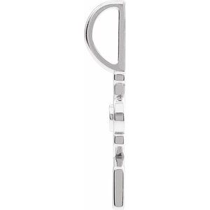 14K White Gold 2 mm Round Accented Love Charm/Pendant Mounting – image 8