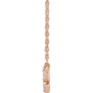 14K Rose Gold .08 CTW Natural Diamond Lowercase Initial E 16" Necklace