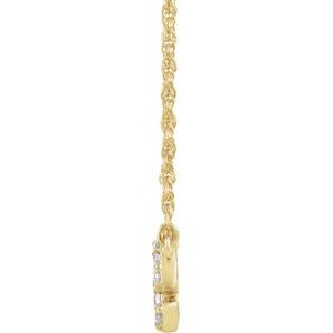 14K Yellow Gold .08 CTW Natural Diamond Lowercase Initial E 16" Necklace