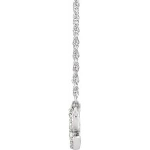 14K White Gold .08 CTW Natural Diamond Lowercase Initial E 16" Necklace