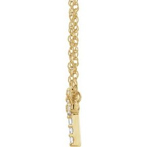 14K Yellow Gold 1/6 CTW Natural Diamond Lowercase Initial G 16" Necklace