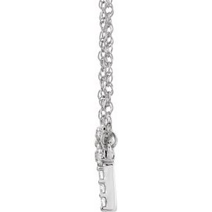 14K White Gold 1/6 CTW Natural Diamond Lowercase Initial G 16" Necklace
