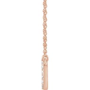 14K Rose Gold 1/6 CTW Natural Diamond Lowercase Initial G 16" Necklace