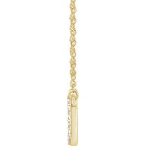 14K Yellow Gold .08 CTW Natural Diamond Lowercase Initial F 16" Necklace