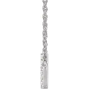 14K White Gold 1/8 CTW Natural Diamond Lowercase Initial H 16" Necklace
