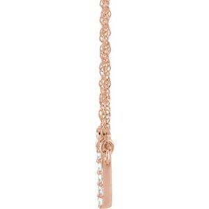 14K Rose Gold .07 CTW Natural Diamond Lowercase Initial I 16" Necklace