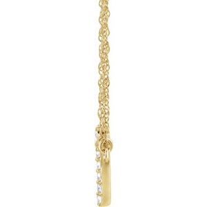 14K Yellow Gold .07 CTW Natural Diamond Lowercase Initial I 16" Necklace