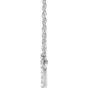 14K White Gold .07 CTW Natural Diamond Lowercase Initial I 16" Necklace