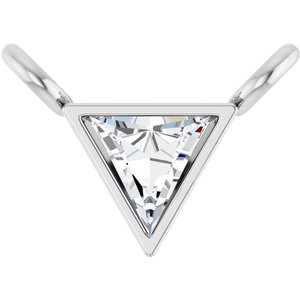 Platinum .06 CT Natural Diamond Bezel-Set Necklace Center