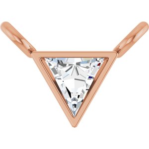 14K Rose .06 CT Natural Diamond Bezel-Set Necklace Center