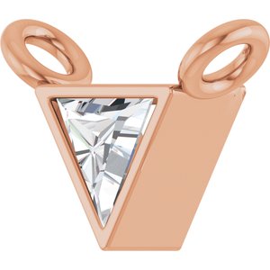 14K Rose .06 CT Natural Diamond Bezel-Set Necklace Center