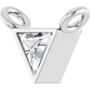 Platinum .06 CT Natural Diamond Bezel-Set Necklace Center