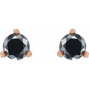 14K Rose Gold 1/3 CTW Natural Black Diamond  Earrings – image 2