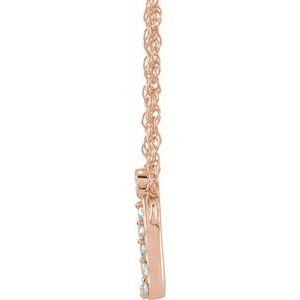 14K Rose Gold .06 CTW Natural Diamond Lowercase Initial J 16" Necklace
