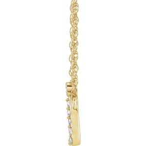 14K Yellow Gold .06 CTW Natural Diamond Lowercase Initial J 16" Necklace