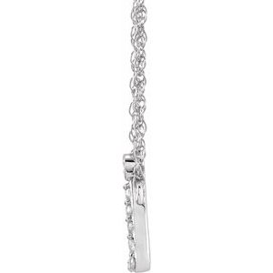 14K White Gold .06 CTW Natural Diamond Lowercase Initial J 16" Necklace